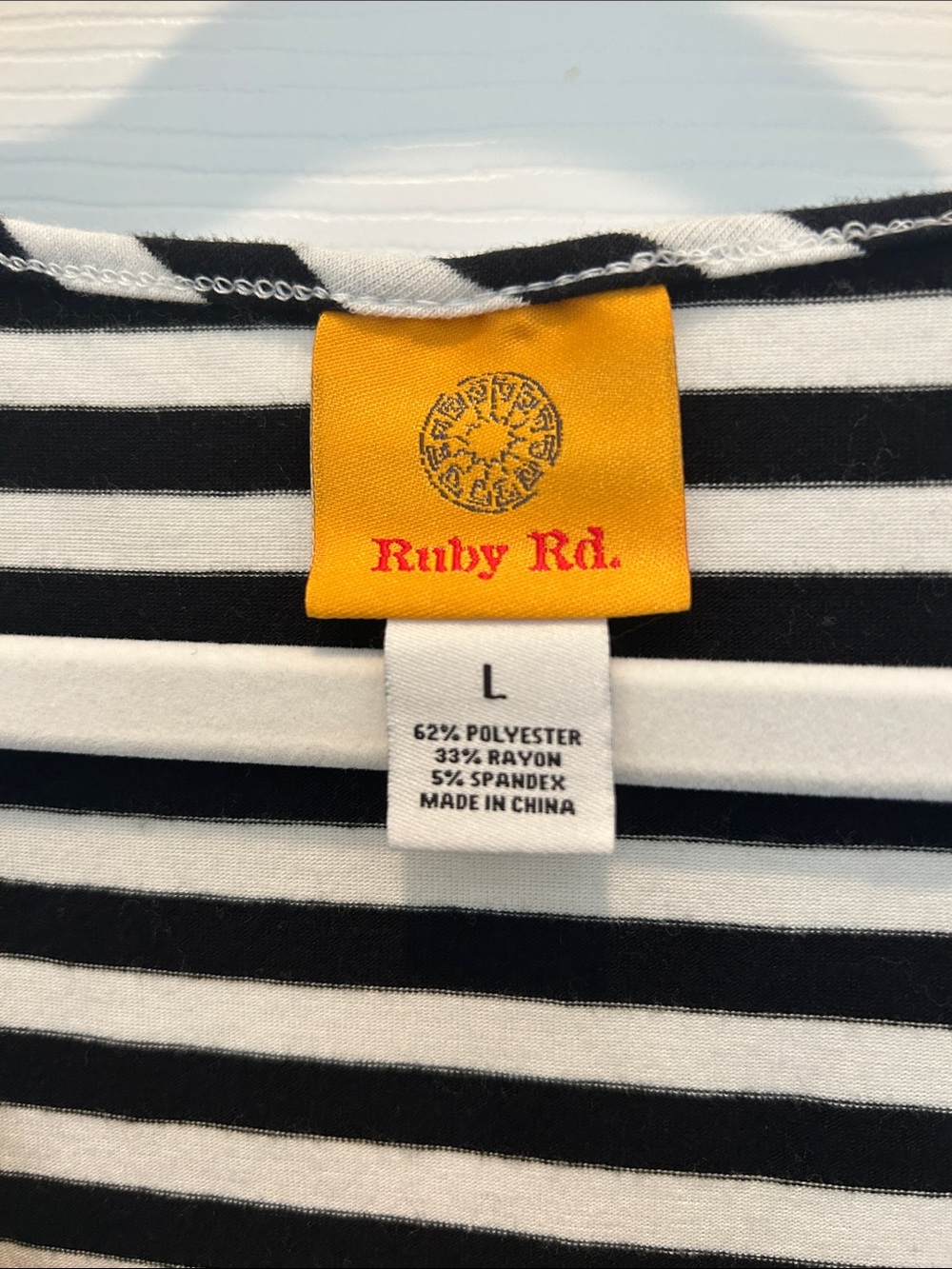 Ruby Rd. Black & White Striped Ruffle Front Tank - Picture 3 of 3